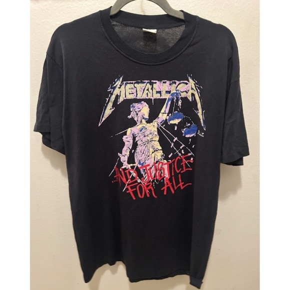 SOLD❤️ RARE❗️METALLICA VTG 80s “And Justice For All” Hammer of Justice Band Tee - Picture 1 of 13